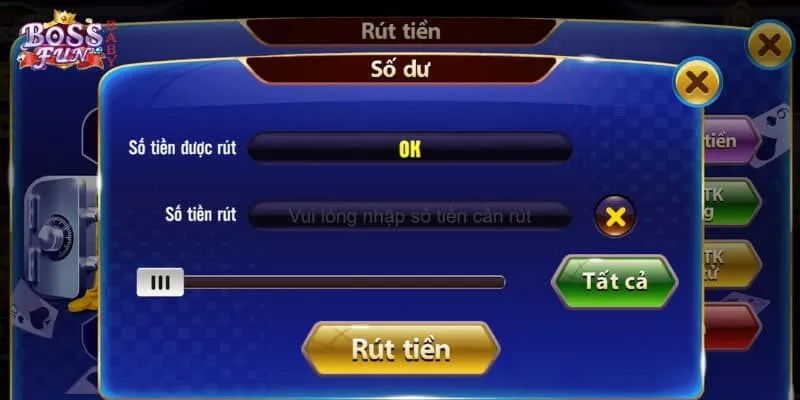 Thao tác nhận thưởng về tài khoản ngân hàng từ BOSSFUN nhanh chóng
